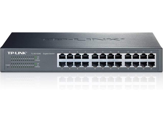 TP-Link 24-Port Gigabit Ethernet Unmanaged Switch Plug and Play Desktop/Rackmount Fanless Limited Lifetime (TL-SG1024D)