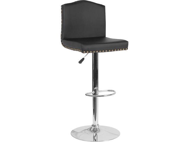 Photos - Chair Flash Furniture Bellagio Contemporary Adjustable Height Barstool with Accent Nail Trim in 