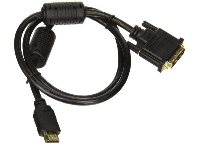 Monoprice HDMI to DVI Adapter Cable - 3 Feet - Black High Speed, 28AWG, 1080p Resolution, Ferrite Cores, Compatible with AVCHD / PlayStation 3...