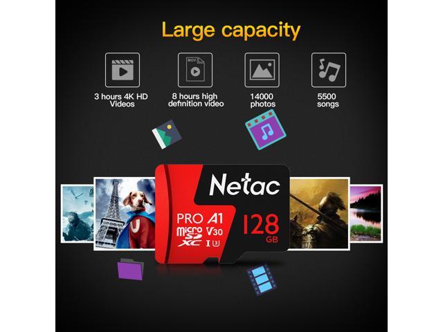 Netac P500 Extreme Pro Micro SD Card TF Card Flash Memory Card MicroSDXC V30/A1/C10 High Speed Up to 100MB/s Retail Pack with SD Adapter