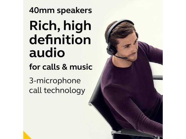 Jabra Evolve2 65 MS Wireless Headphones with Link380a, Stereo, Black - Wireless Bluetooth Headset for Calls and Music, 37 Hours of Battery Life,...