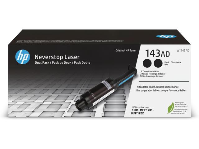 HP 143AD Dual Pack Black Original Neverstop Toner Reload Kit, ~2,500 pages,