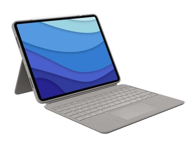Logitech Combo Touch - Keyboard and folio case - with trackpad - backlit - Apple Smart connector - QWERTY - UK - sand -