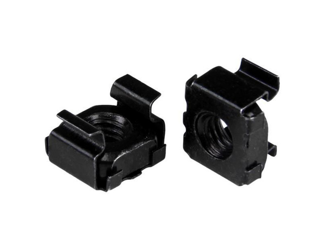 StarTech. com M6 Cage Nuts - 50 Pack, Black - M6 Mounting Cage Nuts for Server Rack & Cabinet - Cage Nut - Steel - Black - 1 Pack