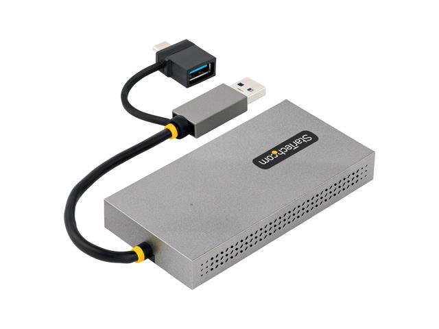 StarTech. com USB to Dual HDMI Adapter, USB A/C to 2x HDMI Displays (1x 4K30Hz, 1x 1080p), Integrated USB-A to C Dongle, 4in/11cm Cable, USB 3.0 to...