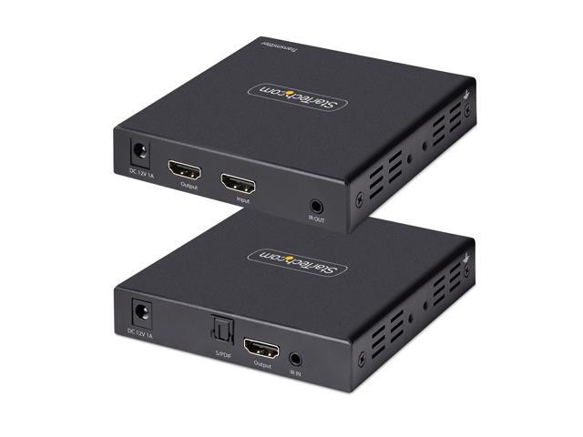StarTech 4K HDMI Extender Over CAT5/CAT6 Cable, 4K 60Hz HDR Video Extender Up to 230ft (70m), HDMI Over Ethernet Cabling, S/PDIF Audio Out, HDMI...