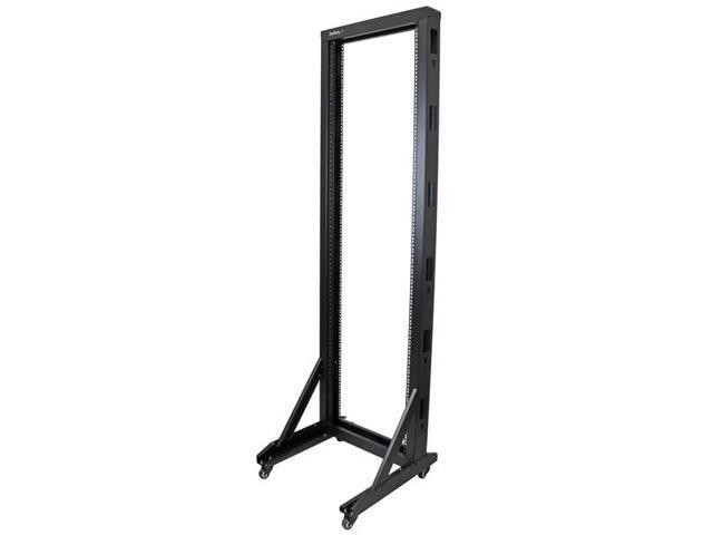 StarTech. com 2-Post Server Rack with Sturdy Steel Construction and Casters - 42U