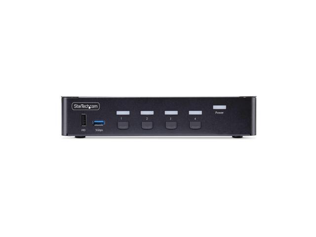 StarTech 4-Port DisplayPort 1.4 KVM Switch - 8K 60Hz / 4K 144Hz - 2x USB 3.0 Ports - 4x USB 2.0 Ports - Hotkey Switching - TAA Compliant...