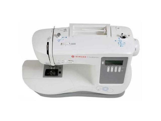 Singer 7640 sewing machine, electric current, white photo