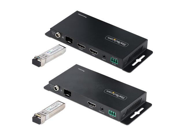StarTech 4K HDMI over Fiber Extender Kit, 4K 60Hz up to 3300ft/1km (Single Mode) or 1000ft/300m (Multimode) LC Fiber Optic, HDR, HDCP, 3.5mm...