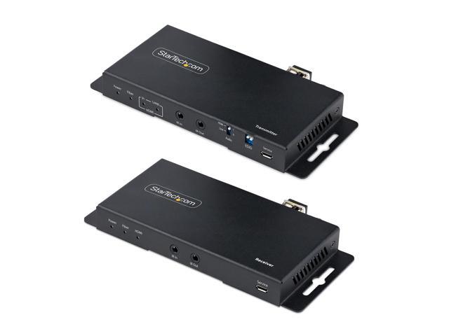 StarTech 4K HDMI over Fiber Extender Kit, 4K 60Hz up to 3300ft/1km (Single Mode) or 1000ft/300m (Multimode) LC Fiber Optic, HDR, HDCP, 3.5mm...