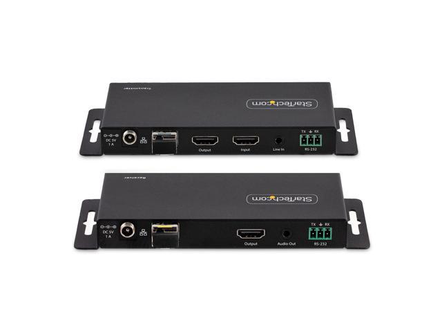 StarTech 4K HDMI over Fiber Extender Kit, 4K 60Hz up to 3300ft/1km (Single Mode) or 1000ft/300m (Multimode) LC Fiber Optic, HDR, HDCP, 3.5mm...