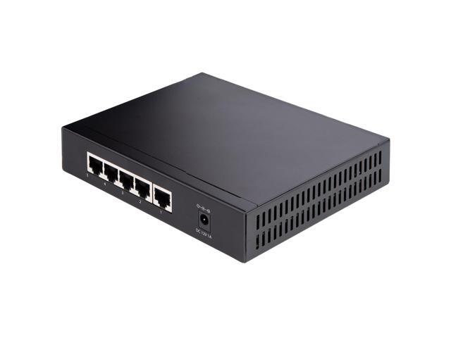 StarTech. com Unmanaged 2.5G Switch, 5 Port 2.5GBASE-T Unmanaged Ethernet Switch, Din Rail Wall Mount, Multi-Gigabit, Auto-MDIX, 9K Jumbo