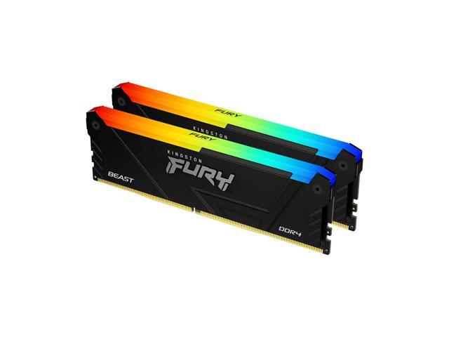 Kingston FURY Beast RGB - DDR4 - kit - 32 GB: 2 x 16 GB - DIMM 288-pin - 3200 MHz / PC4-25600 - CL16 - 1.35 V - unbuffer