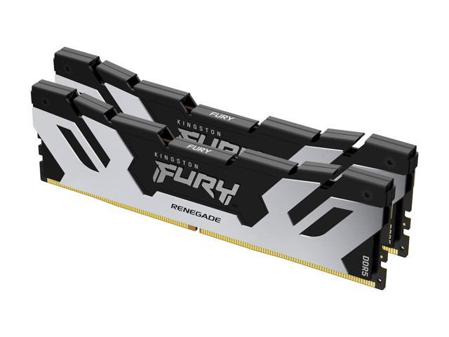 Kingston Fury Renegade DDR5 Silver/Black XMP 96GB 6000MT/s CL32 DIMM Desktop Gaming Memory (Kit of 2) - KF560C32RSK2-96
