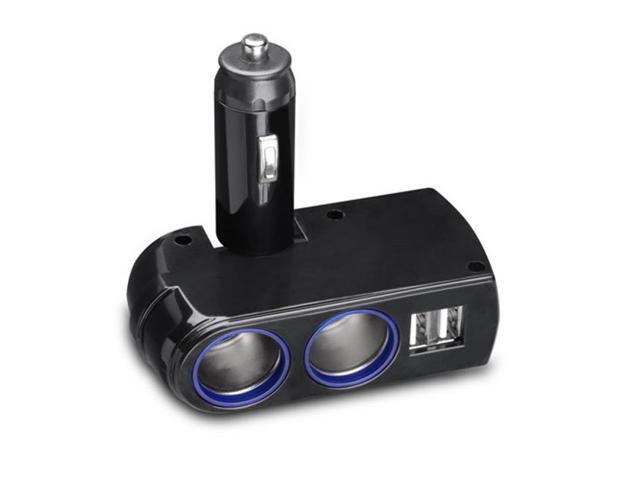 Premium Car Charger Lighter Socket Splitter 2-Port Adapter Dual USB Ports Fast Charging 3.1A Adjustable Angle Power Strip Multi Outlet K8W for ZTE...