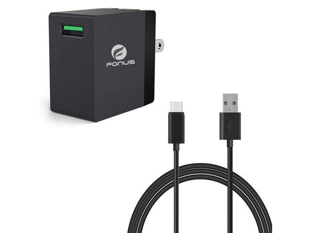 18W Adaptive Fast USB Home Charger 6ft Type-C Cable Adapter Wall Travel AC Power for Samsung Galaxy Tab S3 9.7 S9+ S9, S8+ S8, Note9 Note8 - ZTE...