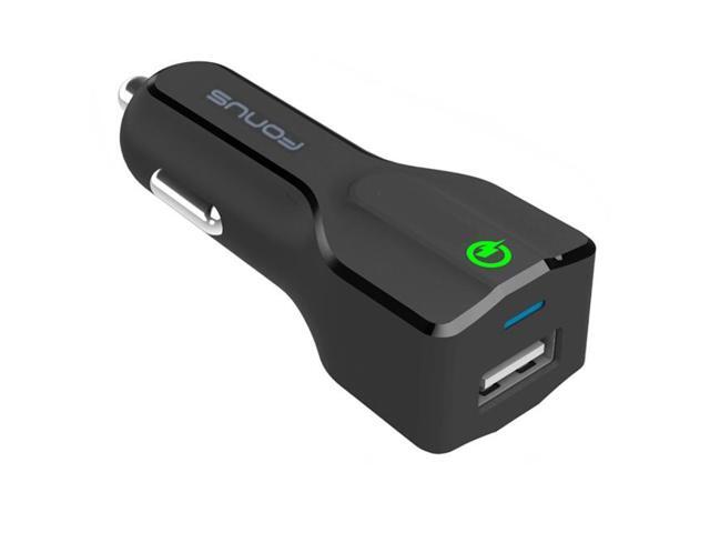 24W Adaptive Fast USB DC Car Charger QC 3.0 Quick Charge Ultra Compact Black Compatible With Lenovo Moto Tab (10.1)