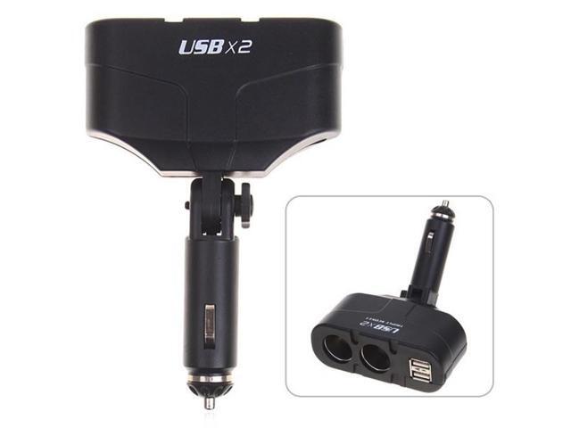 Car Charger Lighter Socket Splitter 2-Port Adapter Two USB Ports Plug-in Black Compatible With Verizon Ellipsis 8 7
