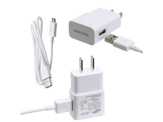 OEM Home Wall Travel AC Charger USB Adapter Data Cable Sync Cord White Compatible With Samsung Galaxy J7 (2018) Refine