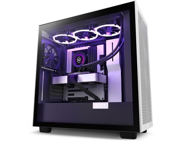 NZXT H7 Flow White & Black - Mid-Tower Airflow PC Gaming Case - Tempered Glass - Enhanced Cable Management