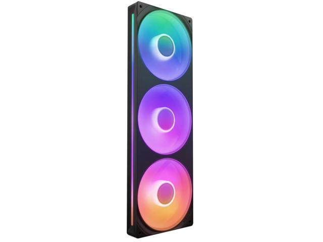 NZXT - F360 RGB Core - 360mm Single-Frame Case Fan Unit with 3 x 120mm RGB Fans and Fluid Dynamic Bearings - Black - image 3