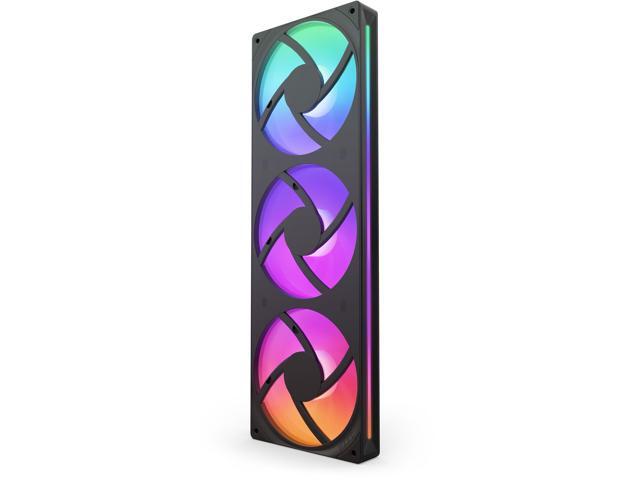 NZXT - F360 RGB Core - 360mm Single-Frame Case Fan Unit with 3 x 120mm RGB Fans and Fluid Dynamic Bearings - Black - image 4