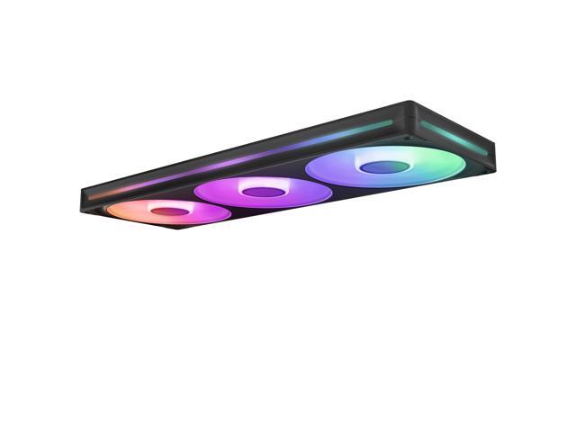 NZXT - F420 RGB Core - 420mm Single-Frame Case Fan Unit with 3 x 140mm RGB Fans and Fluid Dynamic Bearings - Black - image 4