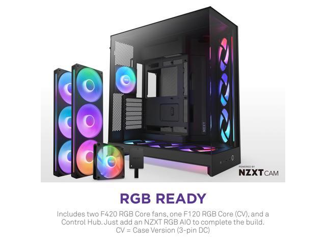 NZXT - H9 Flow+ RGB 2025 ATX Mid-Tower Dual-Chamber PC Case - Black - image 2