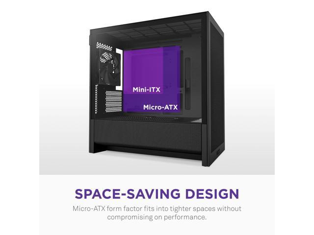 NZXT - H3 Flow Micro-ATX High-Airflow PC Case - Black - image 4