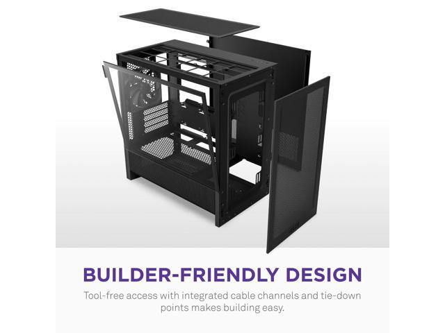 NZXT - H3 Flow Micro-ATX High-Airflow PC Case - Black - image 7