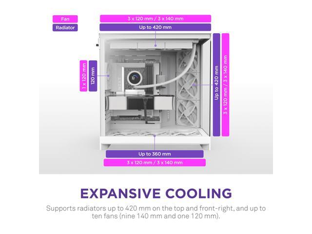 NZXT - H9 Flow 2025 ATX Mid-Tower Dual-Chamber PC Case - White - image 4