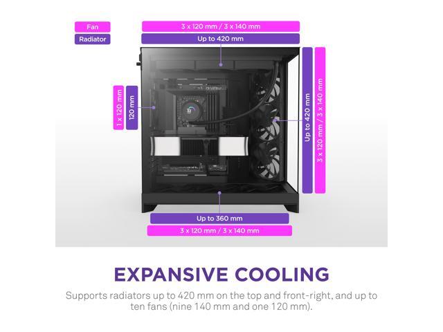NZXT - H9 Flow 2025 ATX Mid-Tower Dual-Chamber PC Case - Black - image 4