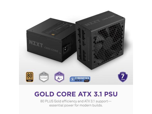 NZXT - Gold Core 850W ATX 3.1 / PCIE 5.1 80 Plus Gold Cybenetics Platinum Fully Modular Power Supply - Black - image 2