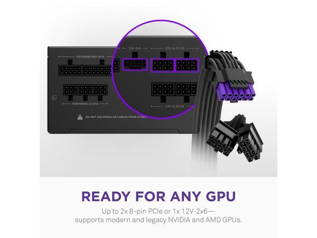 NZXT - Gold Core 750W ATX 3.1 / PCIE 5.1 80 Plus Gold Cybenetics Platinum Fully Modular Power Supply - Black - image 4