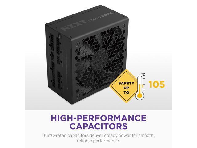 NZXT - Gold Core 1000W ATX 3.1 / PCIE 5.1 80 Plus Gold Cybenetics Platinum Fully Modular Power Supply - Black - image 7