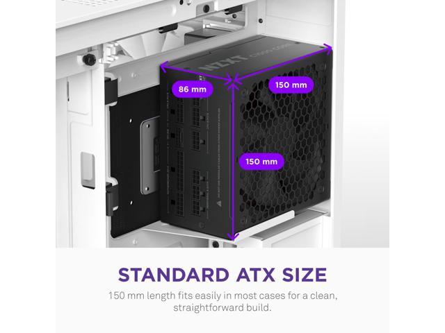 NZXT - Gold Core 1000W ATX 3.1 / PCIE 5.1 80 Plus Gold Cybenetics Platinum Fully Modular Power Supply - Black - image 8