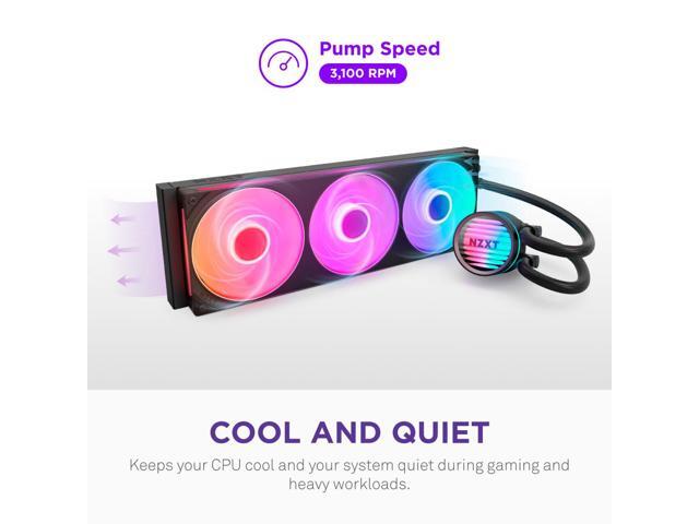 NZXT - Kraken Core RGB 360mm Radiator Liquid Cooler (1 x 360mm Single-Frame Fan) with RGB Pump Cap - Black - image 4