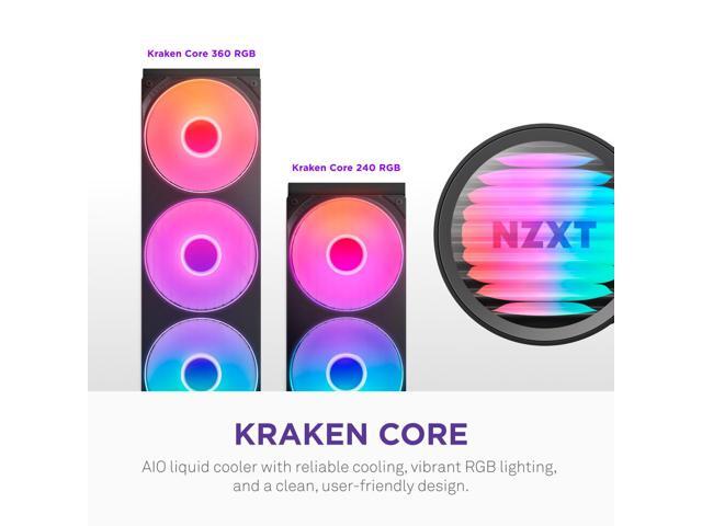 NZXT - Kraken Core RGB 360mm Radiator Liquid Cooler (1 x 360mm Single-Frame Fan) with RGB Pump Cap - Black - image 3
