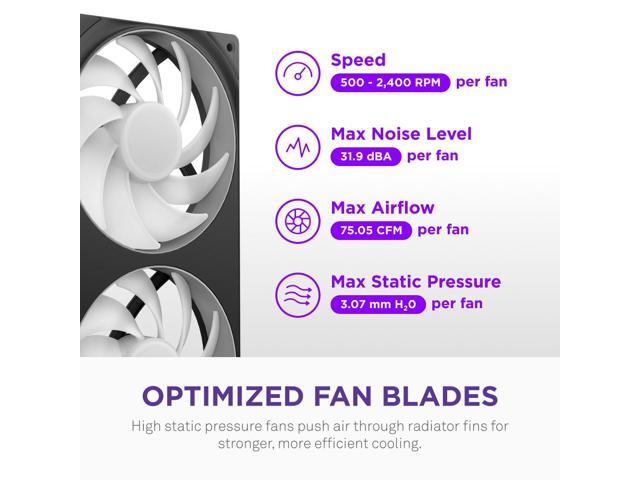 NZXT - Kraken Core RGB 360mm Radiator Liquid Cooler (1 x 360mm Single-Frame Fan) with RGB Pump Cap - Black - image 6