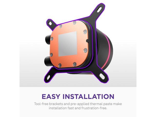 NZXT - Kraken Core RGB 360mm Radiator Liquid Cooler (1 x 360mm Single-Frame Fan) with RGB Pump Cap - Black - image 8