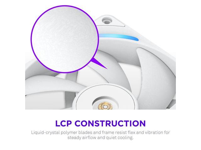 NZXT - F140X Performance Fan - 140mm PWM RGB Computer Case Fan with LCP Frame & Blades - White - image 3