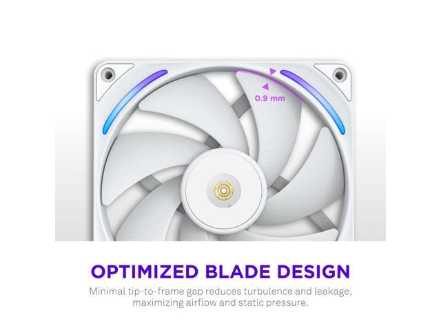 NZXT - F140X Performance Fan - 140mm PWM RGB Computer Case Fan with LCP Frame & Blades - White - image 4