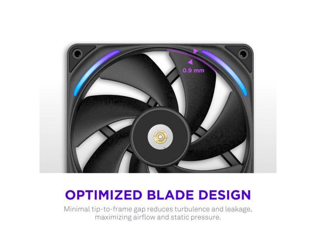 NZXT - F140X Performance Fan - 140mm PWM RGB Computer Case Fan with LCP Frame & Blades - Black - image 4