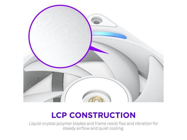 NZXT - NZXT-F240X Performance Fan - 240mm Single-Frame Case Fan w/ 2 x 120mm PWM RGB Computer Case Fans with LCP Frame & Blades - White - image 3