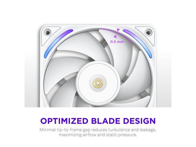 NZXT - NZXT-F240X Performance Fan - 240mm Single-Frame Case Fan w/ 2 x 120mm PWM RGB Computer Case Fans with LCP Frame & Blades - White - image 4