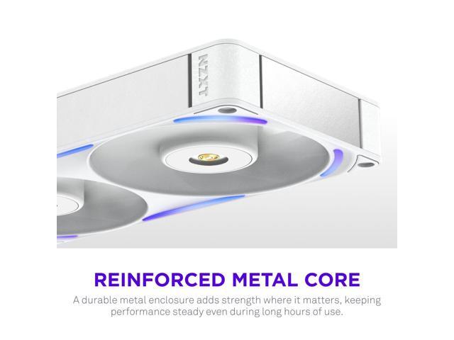 NZXT - NZXT-F240X Performance Fan - 240mm Single-Frame Case Fan w/ 2 x 120mm PWM RGB Computer Case Fans with LCP Frame & Blades - White - image 7