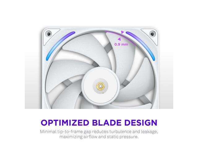 NZXT - NZXT-F280X Performance Fan - 280mm Single-Frame Case Fan w/ 2 x 140mm PWM RGB Computer Case Fans with LCP Frame & Blades - White - image 4