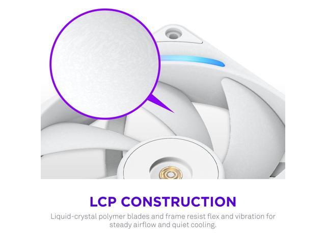 NZXT - NZXT-F280X Performance Fan - 280mm Single-Frame Case Fan w/ 2 x 140mm PWM RGB Computer Case Fans with LCP Frame & Blades - White - image 3