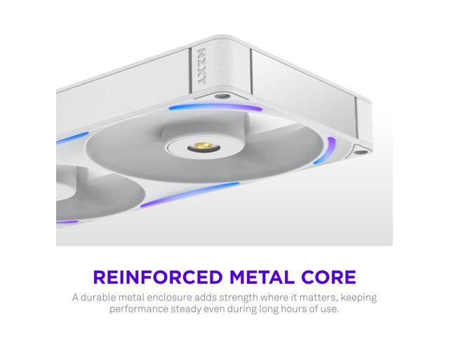 NZXT - NZXT-F280X Performance Fan - 280mm Single-Frame Case Fan w/ 2 x 140mm PWM RGB Computer Case Fans with LCP Frame & Blades - White - image 7